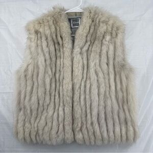 Saga Furs Cream Fur Puffer Vest